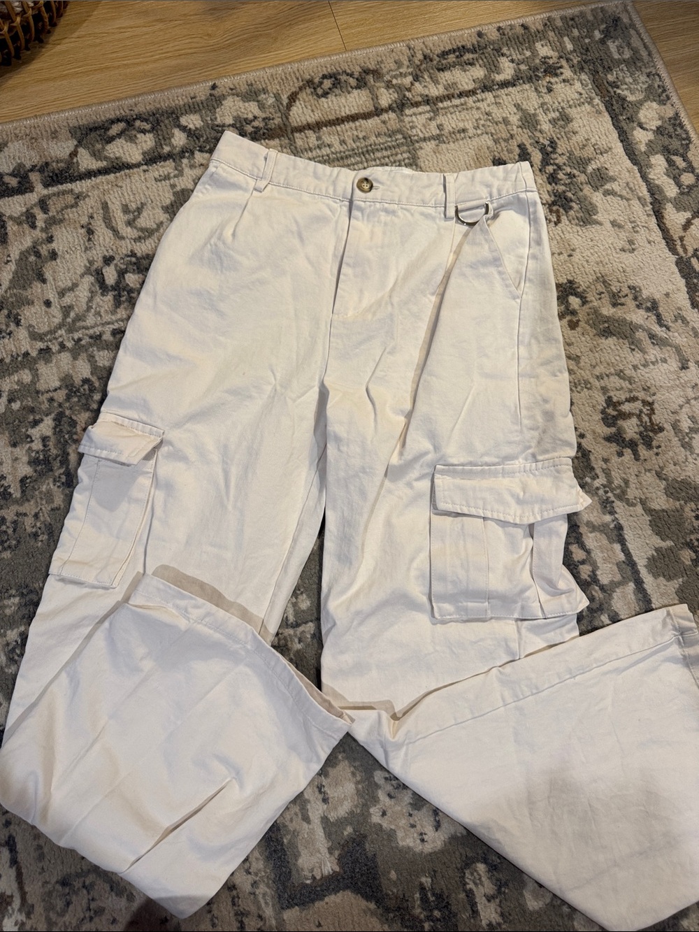 White Cargo Pants - Classic Utility Style